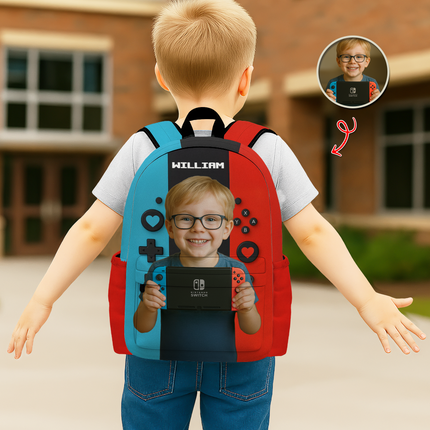 Personalized Gamer Backpack for Boys Girls, Back to School Backpack for Kids