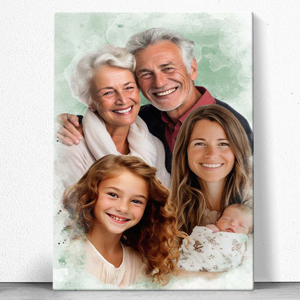 Custom Combine Photos Loved Ones, Family Portrait - Personalized Customized Canvas - Gift For Family Members