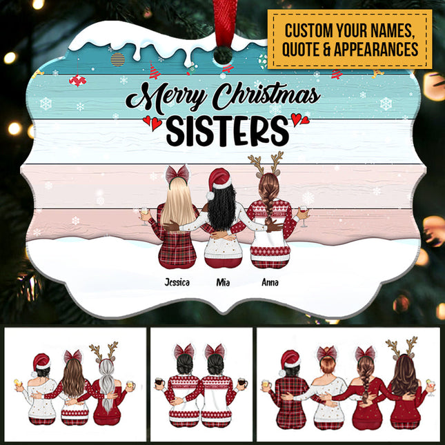 Personalized Christmas Ornament Xmas Gift For Sister Besties Home Decoration