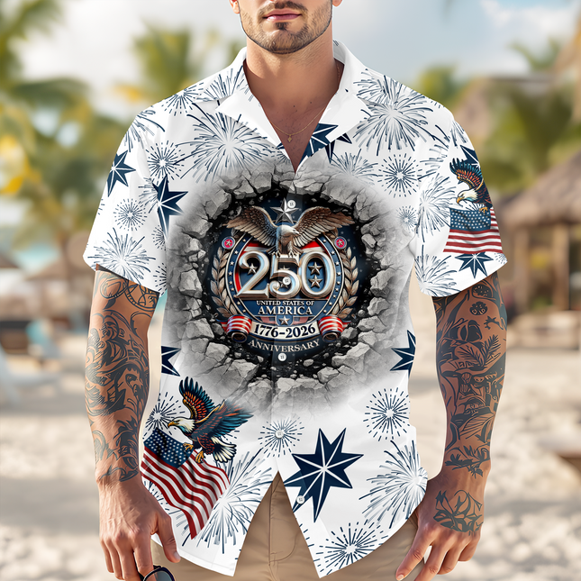 Personalized USA 250 Anniversary Eagle Semiquincentennial Hawaii Shirt