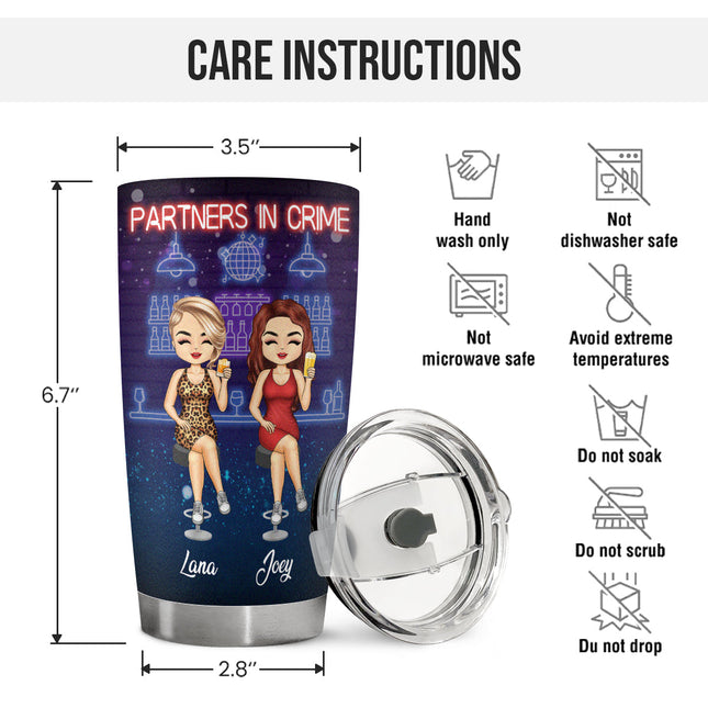 Besties Here's To Another Year Of Bonding - Personalized Custom Tumbler - Gift For Bestie, Sister