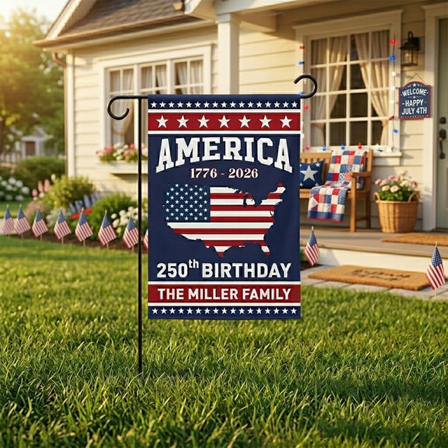 America?s 250th Birthday - Customized Personalized Flag - Special Gift for Family Members