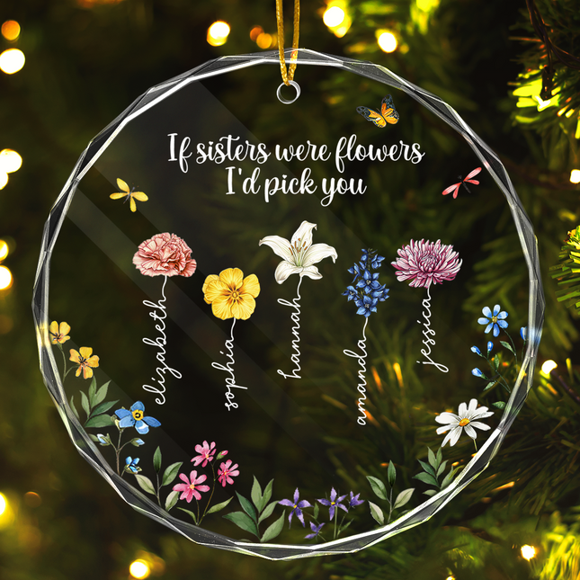 Side By Side Or Miles Apart - Personalized Glass Ornament - Gift For Best Friends, BFF, Sisters