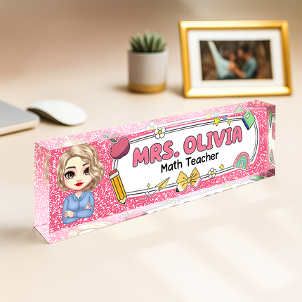 Personalized Teacher Acrylic Desk Name Plate Back To School Gift For Teacher
