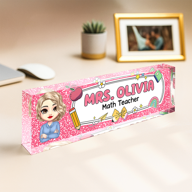 Personalized Teacher Acrylic Desk Name Plate Back To School Gift For Teacher