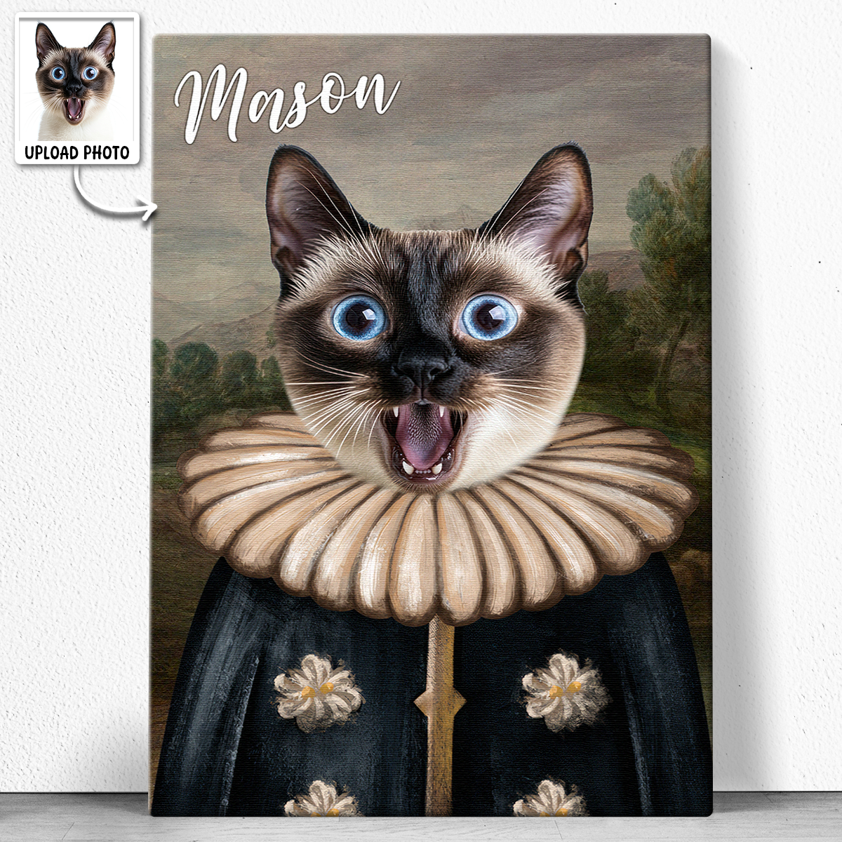 Custom Photo Funny Pet Portrait - Personalized Customized Canvas - Gift For Pet Lovers