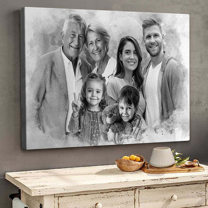 Custom Combine Photo Loved One, Family Portrait From Different Photos - Memorial Gift For Family Member