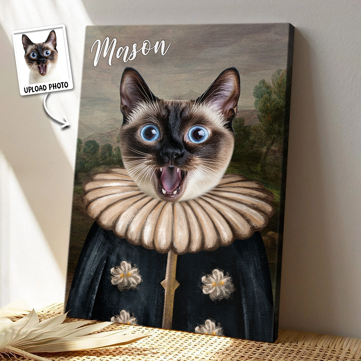 Custom Photo Funny Pet Portrait - Personalized Customized Canvas - Gift For Pet Lovers