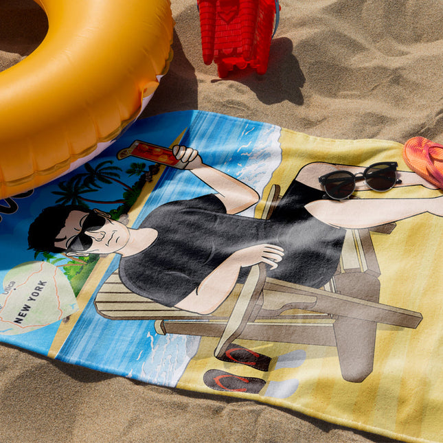 Just A Boy&Girl Who Love Beaches - Summer Gift - Personalized Custom Beach Towel