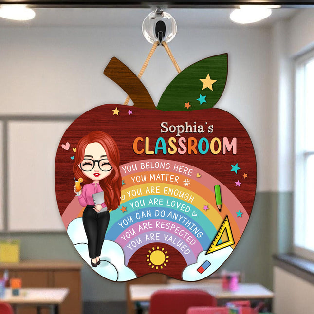 Teacher's Classroom Personalized DoorSign Gift For Teacher, Back To School