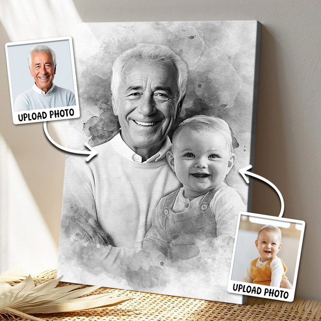 Add Deceased Loved One to Photo, Family Portrait Different Photos, Combine Photos Canvas