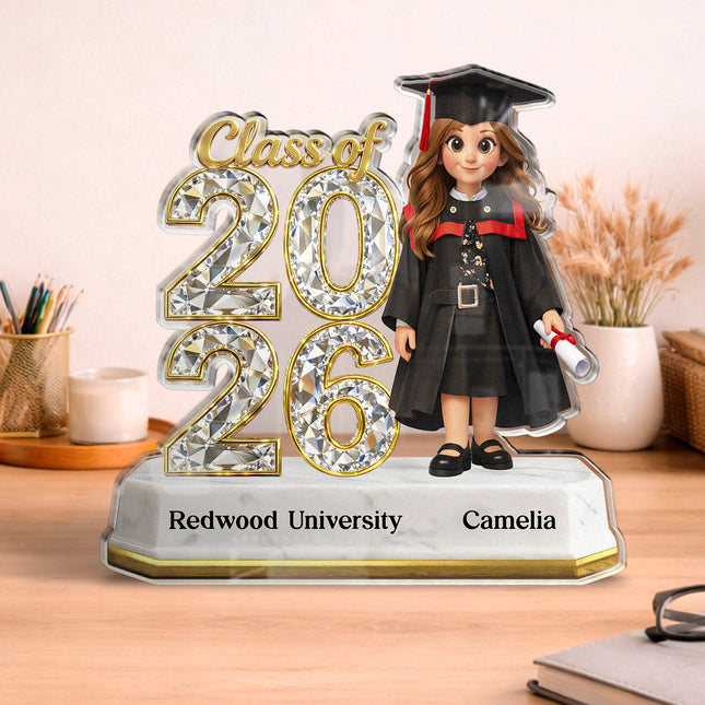 Custom Photo Senior Class Of Graduation Senior 2026, 2027 -  Personalized Custom Shape Acrylic Plaque - Gift For Daughter, Son