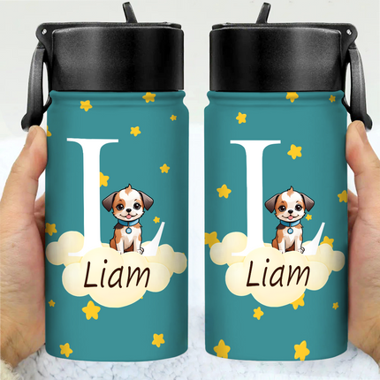Custom Kid Name Cute Animal Kid Water Bottle Back To School Gift