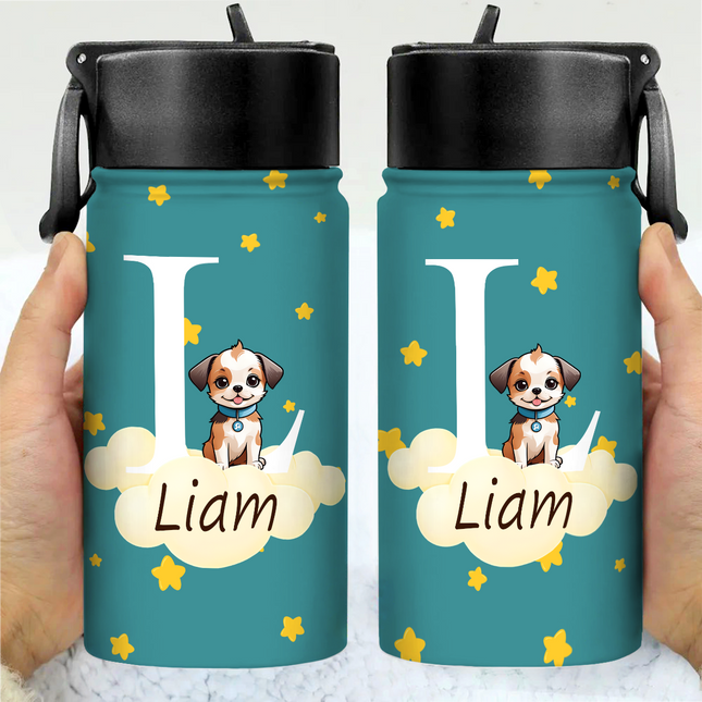 Custom Kid Name Cute Animal Kid Water Bottle Back To School Gift