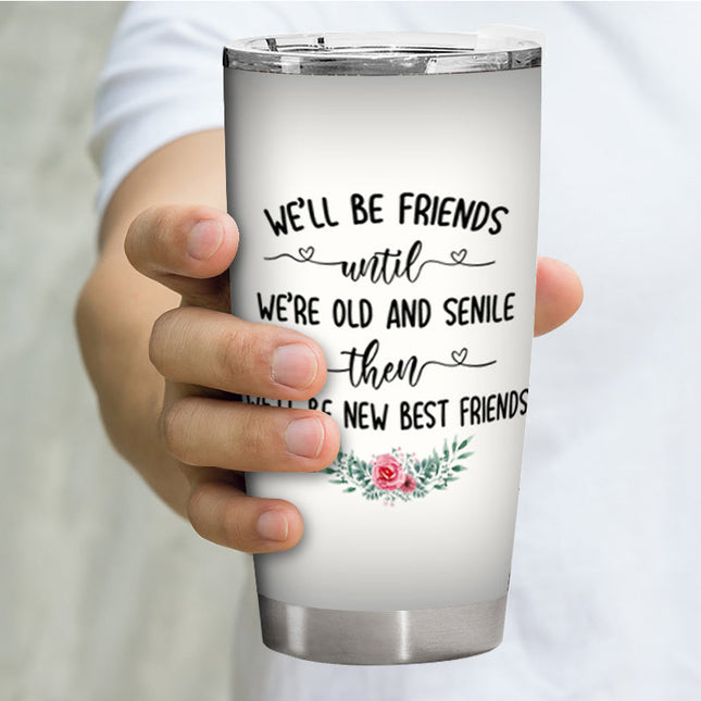 Sisters Forever Never Apart Maybe In Distance But Never At Heart - Personalized Tumbler Cup.
