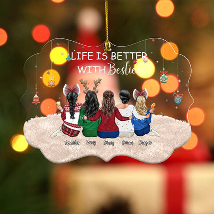 Personalized Acrylic Ornament Besties Forever Christmas Gift For Sista, Soul Sister, Best Friend