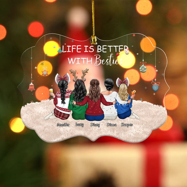 Personalized Acrylic Ornament Besties Forever Christmas Gift For Sista, Soul Sister, Best Friend