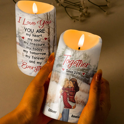 Warm Christmas With Romantic Candle LED - Christmas Gift For Couples, Lovers, Husband Wife