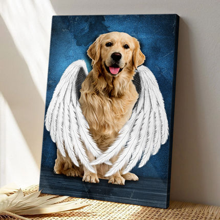 Deceased Pet Portrait From Photo - Personalized Customized Canvas - Gift For Pet Loss