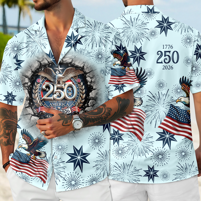 Personalized USA 250 Anniversary Eagle Semiquincentennial Hawaii Shirt