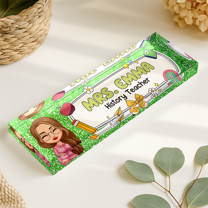 Personalized Teacher Acrylic Desk Name Plate Back To School Gift For Teacher