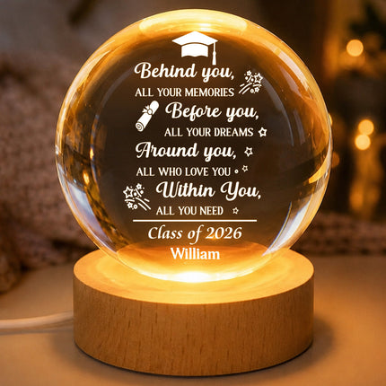 Before You All Your Dreams Graduation - Personalized Crystal Ball LED Night Light -  Gift For Daughter, Son