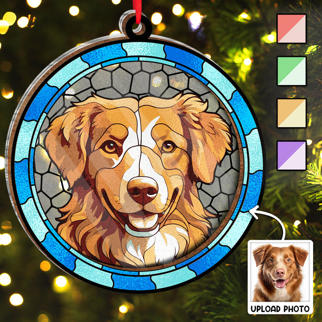 Custom Photo Circle Ornament - Gift For Couple, Husband, Wife, Anniversary, Pet Lovers