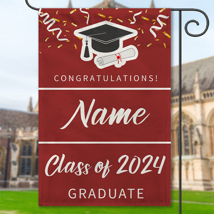 Congratulations Graduate - Personalized Customized Flag - Gift For Friend Student Graduates