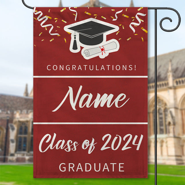 Congratulations Graduate - Personalized Customized Flag - Gift For Friend Student Graduates