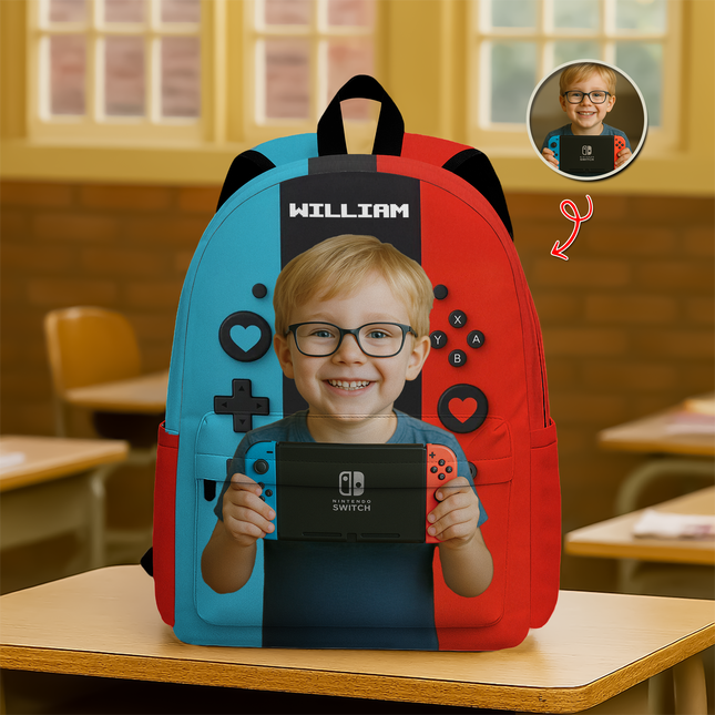 Personalized Gamer Backpack for Boys Girls, Back to School Backpack for Kids