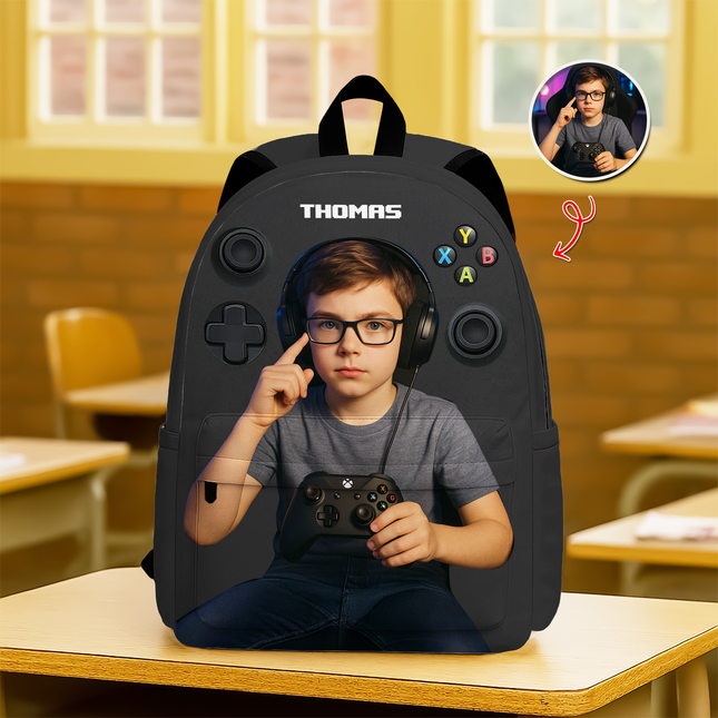 Personalized Gamer Backpack for Boys Girls, Back to School Backpack for Kids