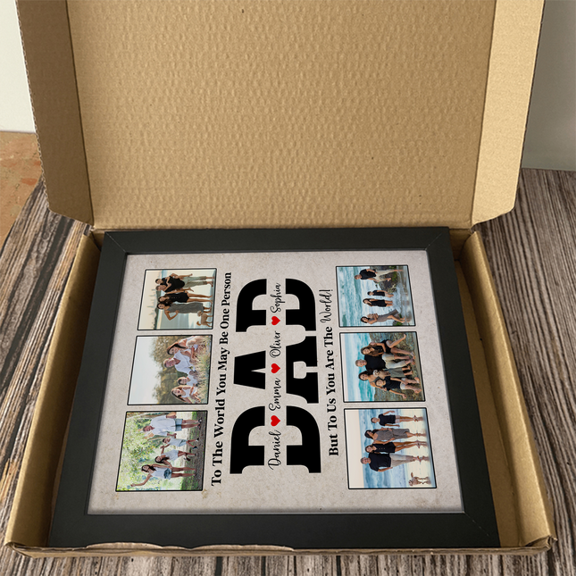 Custom Photo To Me You Are The World Picture Frame Father's Day Gift