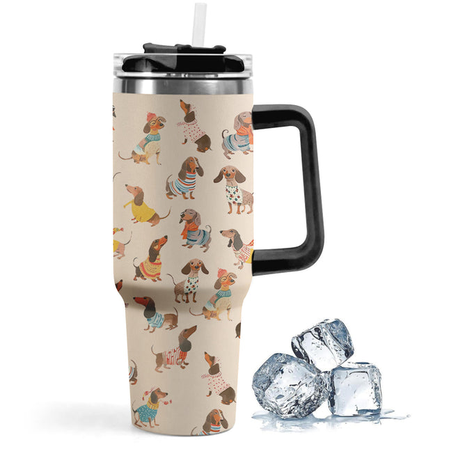 Dachshund Fashion Wiener - Personalized Custom 40oz Tumbler - Christmas Gift For Dog Lover