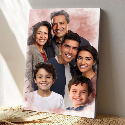 Custom Combine Photos Loved Ones, Family Portrait - Personalized Customized Canvas - Gift For Family Members