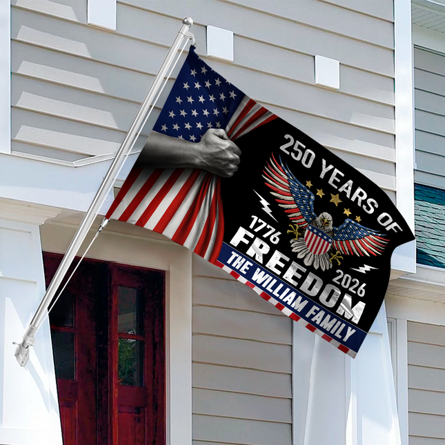 Custom Family Name Celebrate 250th Anniversary of America House Flag