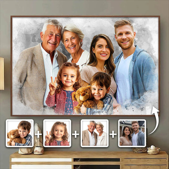 Add Loved One to Photo, Family Portrait From Different Photos, Combine Photos Canvas, Christmas Gift