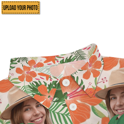 Interesting Cut Head Photo Flower Theme Summer Hawaii - Personalized Customized Hawaiian shirt