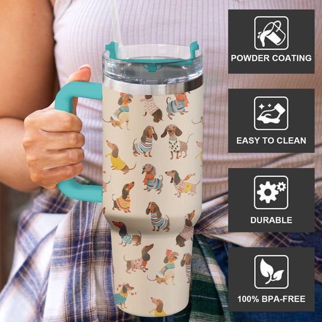 Dachshund Fashion Wiener - Personalized Custom 40oz Tumbler - Christmas Gift For Dog Lover