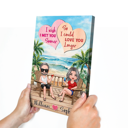 Summer At Beach Gift For Her Him Couple Personalized Custom Framed Canvas Wall Art