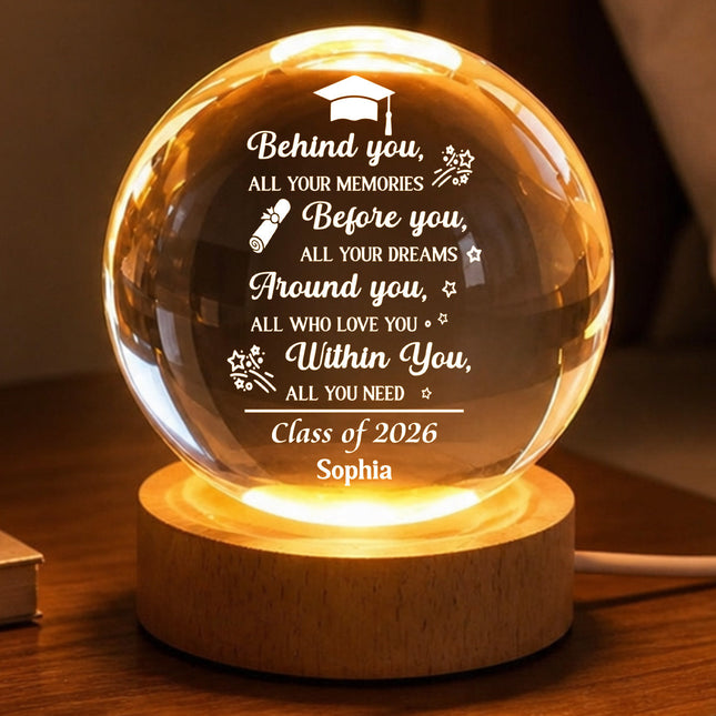 Before You All Your Dreams Graduation - Personalized Crystal Ball LED Night Light -  Gift For Daughter, Son