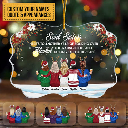 Soul Sister Ornament - Personalized Acrylic Ornament - Birthday, Xmas Gift, Christmas Gift For Besties, BFF, Soul Sisters