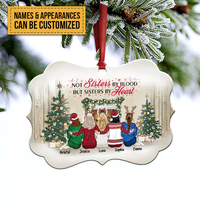 Personalized Custom Ornament Best Friends Not Sisters By Blood But Sisters By Heart Christmas Gift