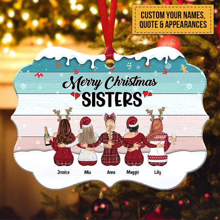 Personalized Christmas Ornament Xmas Gift For Sister Besties Home Decoration