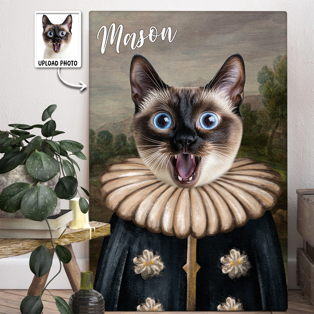 Custom Photo Funny Pet Portrait - Personalized Customized Canvas - Gift For Pet Lovers