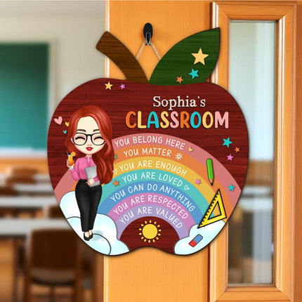 Teacher's Classroom Personalized DoorSign Gift For Teacher, Back To School