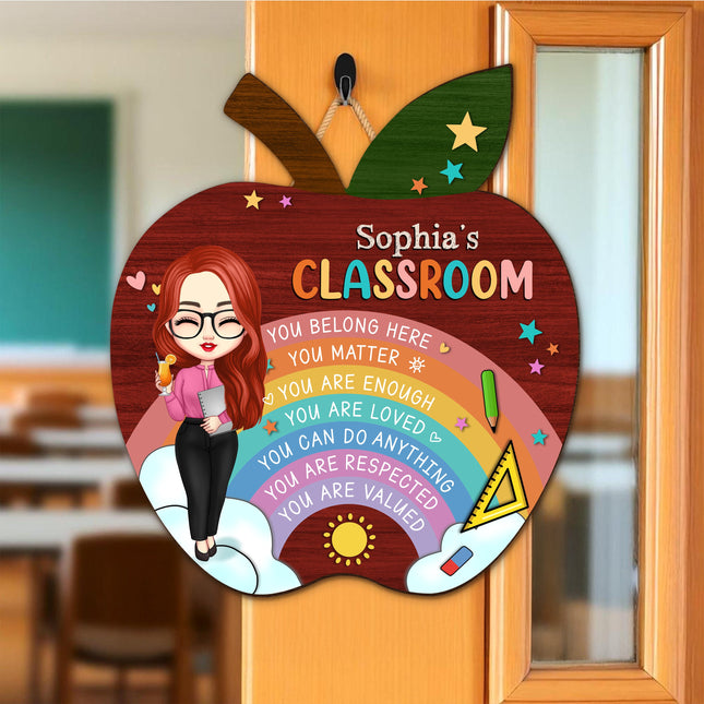Teacher's Classroom Personalized DoorSign Gift For Teacher, Back To School