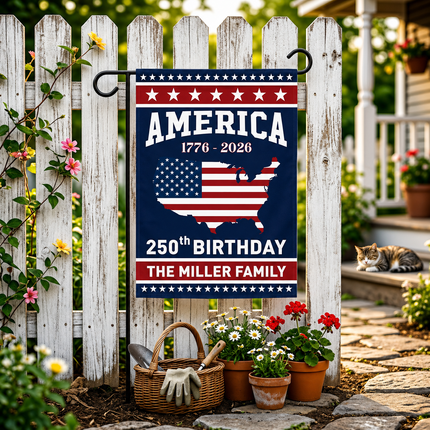 America?s 250th Birthday - Customized Personalized Flag - Special Gift for Family Members