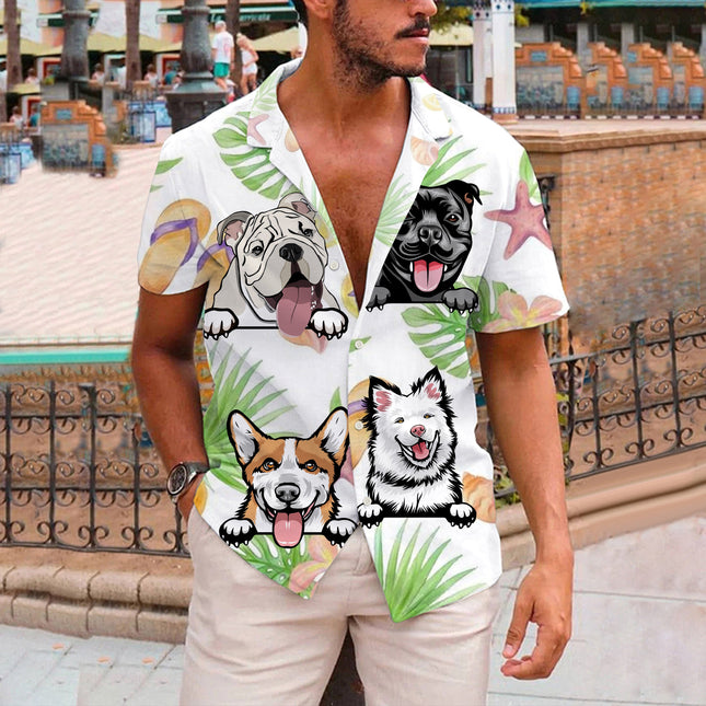 Dog Lover Dog Pet Summer Hawaii Cool Customization- Summer Hawaiian shirt