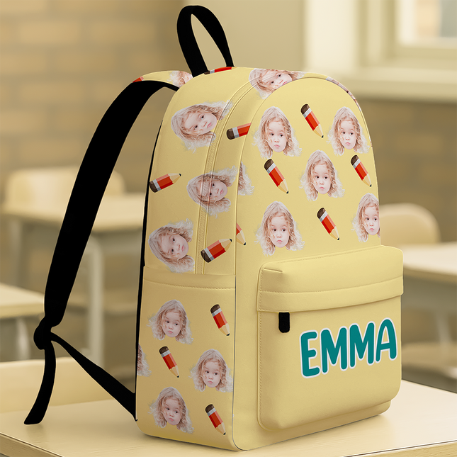 Custom Face Photo With Icon Back To School Gift For Kids
