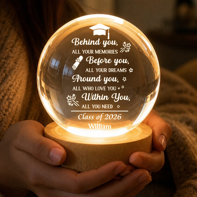 Before You All Your Dreams Graduation - Personalized Crystal Ball LED Night Light -  Gift For Daughter, Son